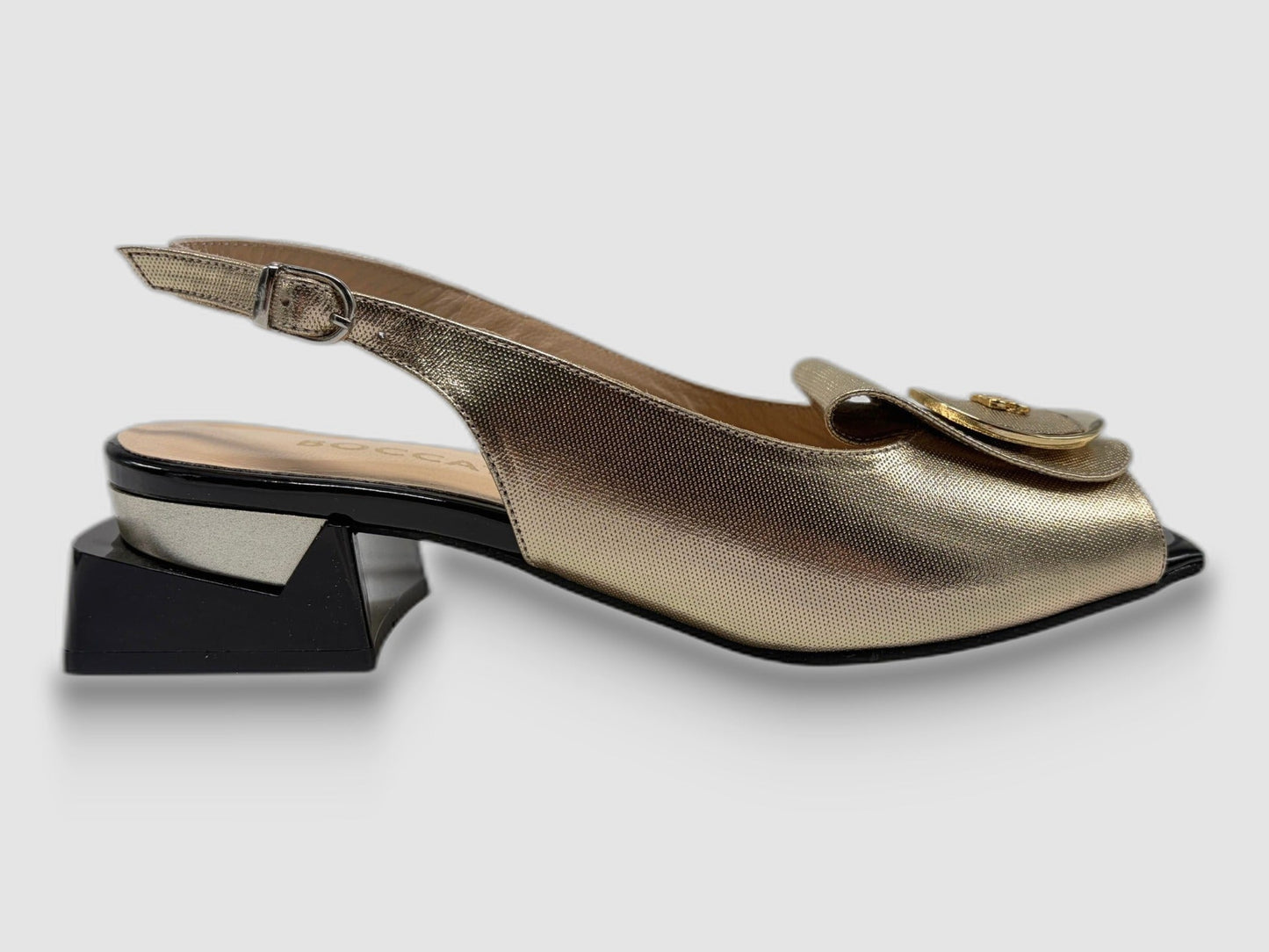 Women’s Estelle Leather Slingback Pumps - Gold - Euro Shoe House