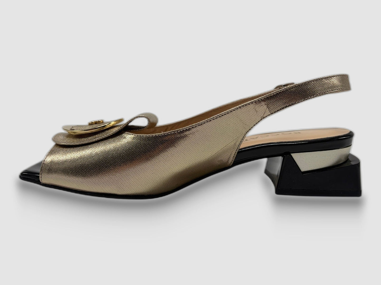 Women’s Estelle Leather Slingback Pumps - Gold - Euro Shoe House