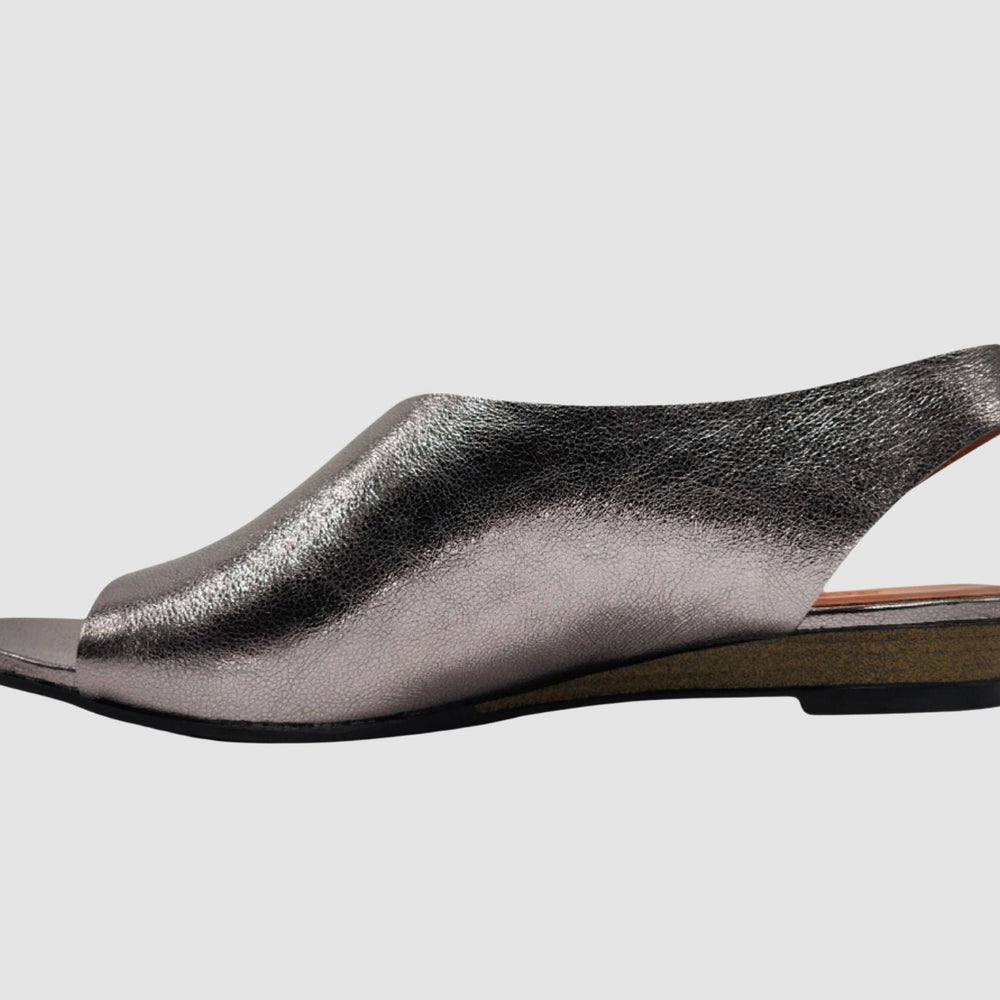 Women's Flora Leather Sandals - Silver - Euro Shoe House