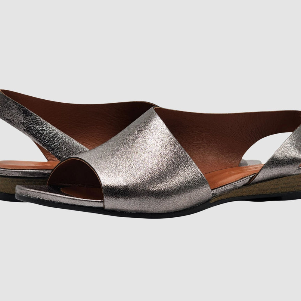 
                  
                    Women's Flora Leather Sandals - Silver - Euro Shoe House
                  
                