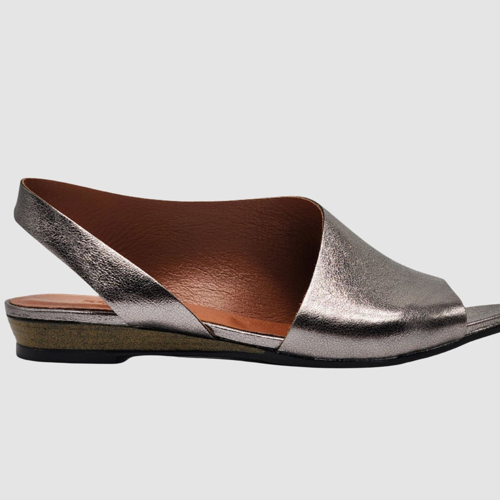 Women's Flora Leather Sandals - Silver - Euro Shoe House
