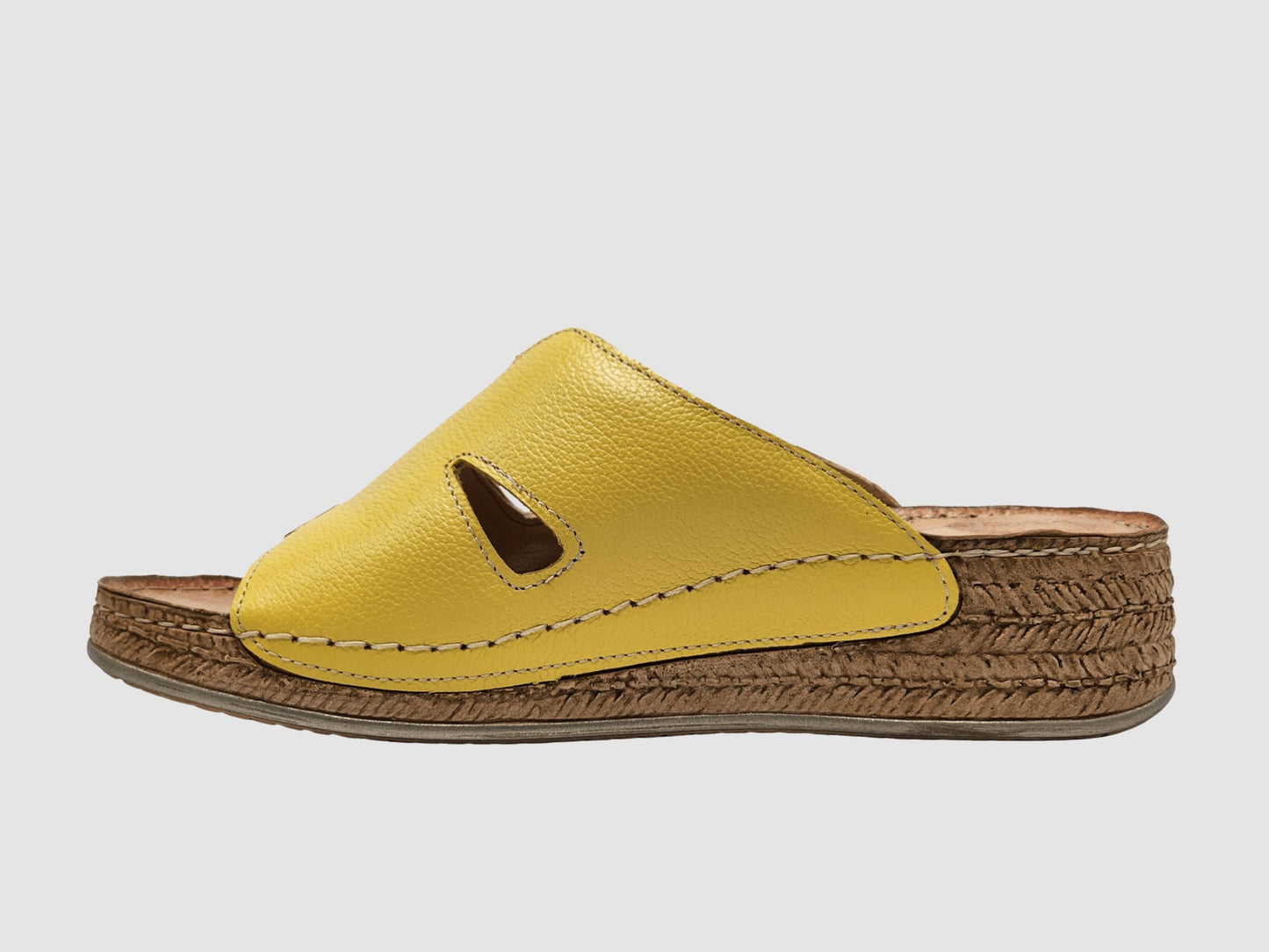 Women's Floria Leather Sandal - Yellow - Euro Shoe House