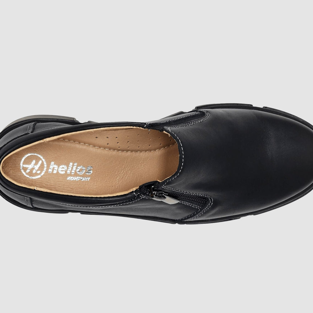 
                  
                    Women's Gaia Leather Zip Up Loafer - Black - Euro Shoe House
                  
                