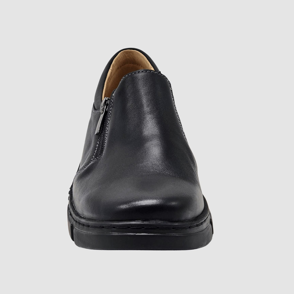 
                  
                    Women's Gaia Leather Zip Up Loafer - Black - Euro Shoe House
                  
                
