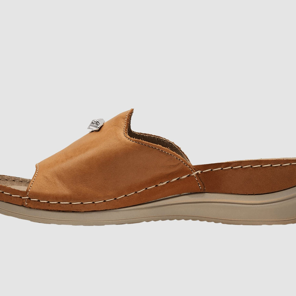 Women's Hera Leather Sandal - Orange - Euro Shoe House