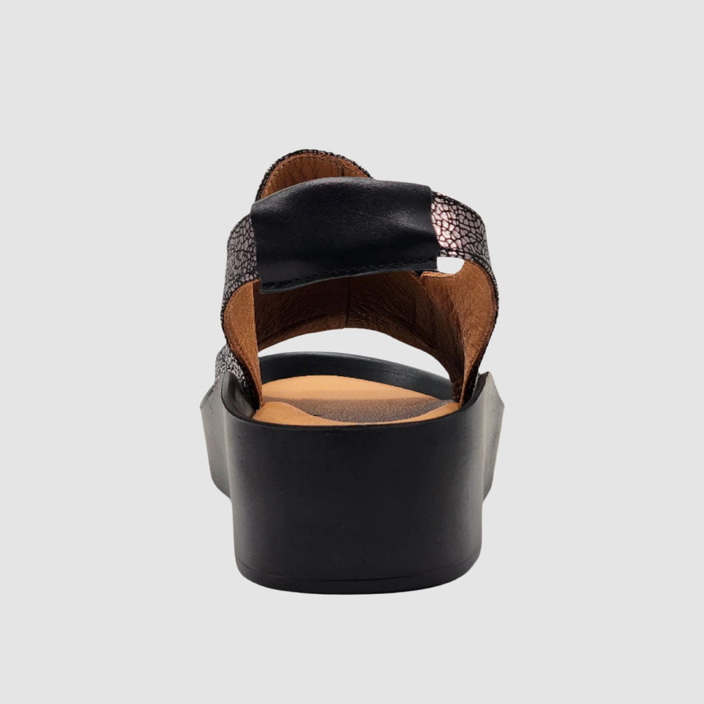 
                  
                    Women's Iris Leather Sandals - Black/Silver - Euro Shoe House
                  
                
