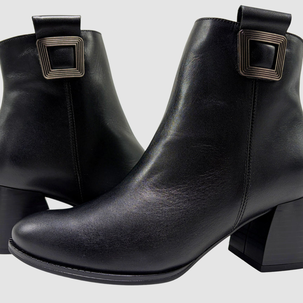 
                  
                    Women's Iwona Leather Booties - Black - Euro Shoe House
                  
                
