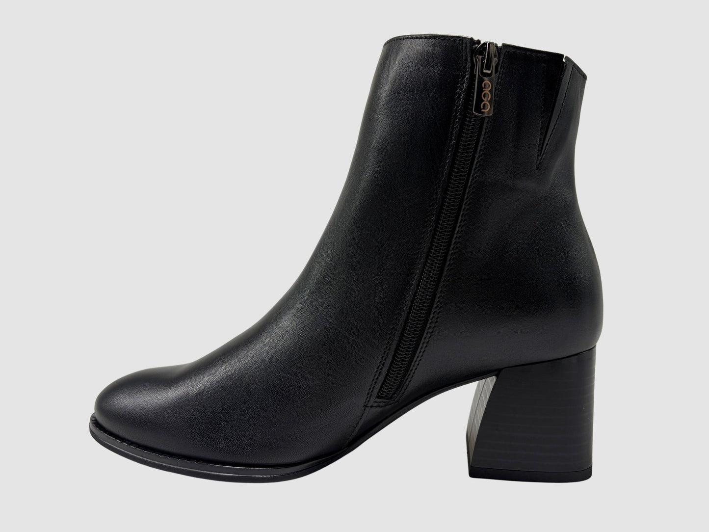 Women's Iwona Leather Booties - Black - Euro Shoe House