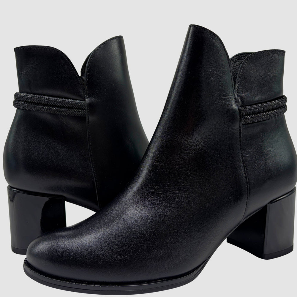 
                  
                    Women's Laura Leather Booties - Black - Euro Shoe House
                  
                