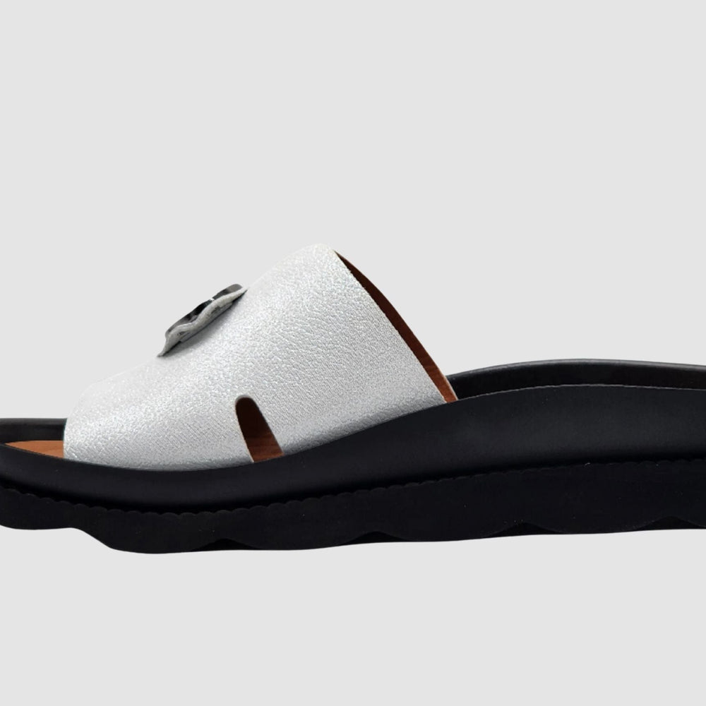 Women's Lily Leather Sandals - White - Euro Shoe House