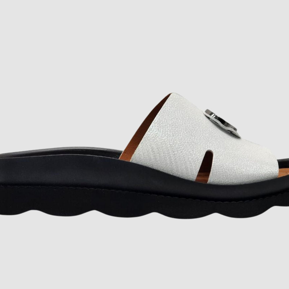 Women's Lily Leather Sandals - White - Euro Shoe House