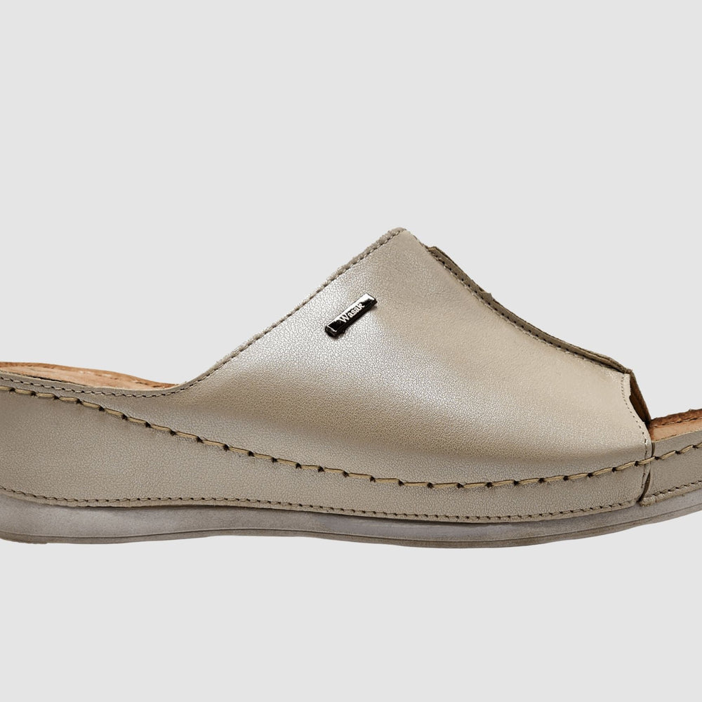 Women's Marra Leather Sandal - Beige - Euro Shoe House