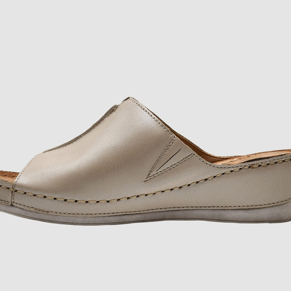 Women's Marra Leather Sandal - Beige - Euro Shoe House