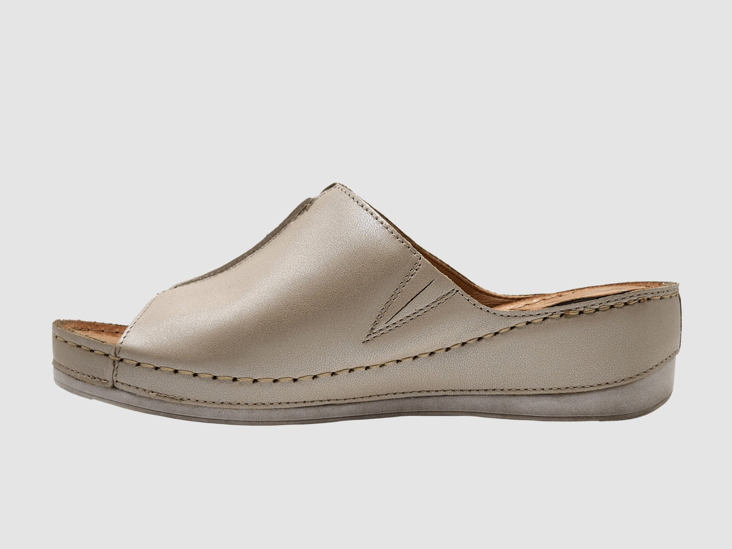 Women's Marra Leather Sandal - Beige - Euro Shoe House