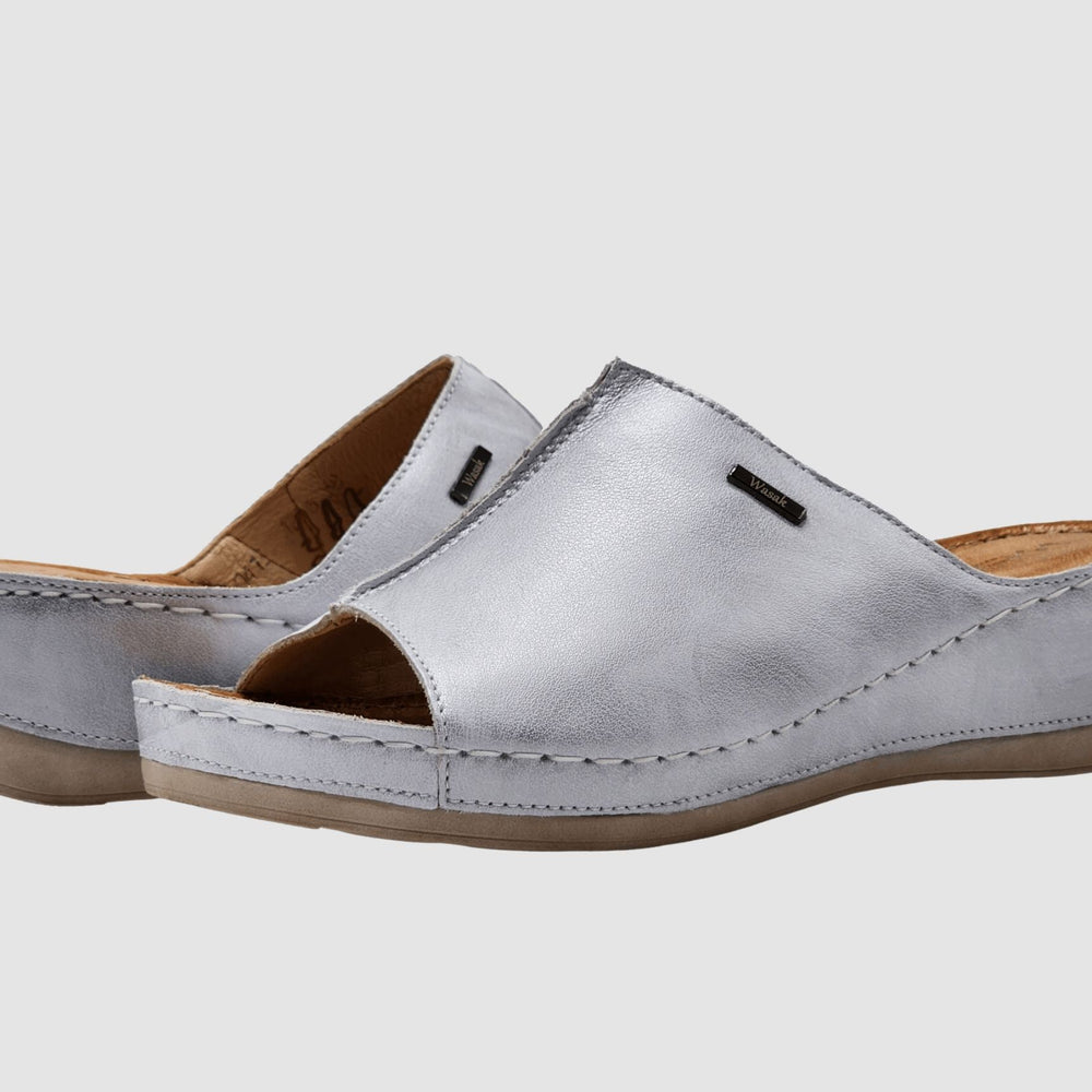 
                  
                    Women's Marra Leather Sandal - Silver - Euro Shoe House
                  
                
