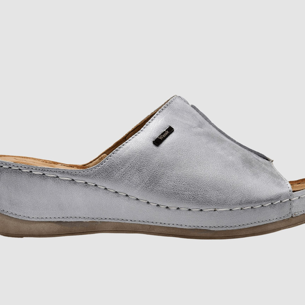 Women's Marra Leather Sandal - Silver - Euro Shoe House