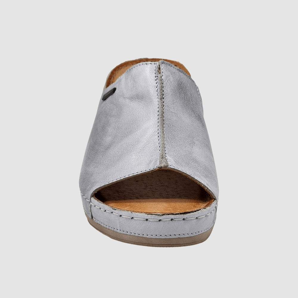 
                  
                    Women's Marra Leather Sandal - Silver - Euro Shoe House
                  
                