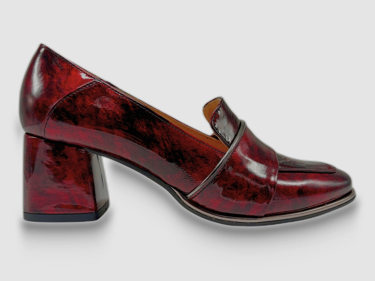 Women's Maya Loafer Pump - Red/Black - Euro Shoe House