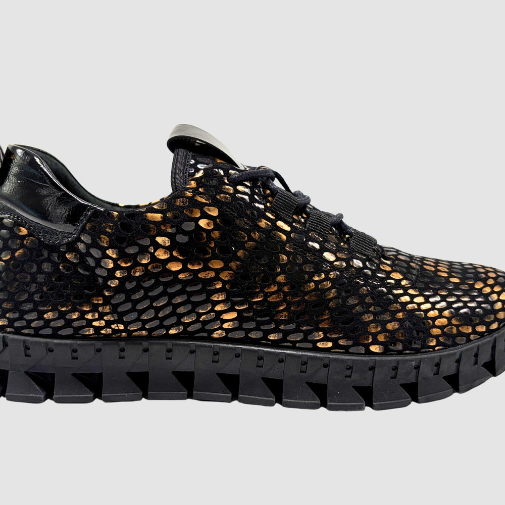 Women's Milena Leather Sneakers - Black - Euro Shoe House