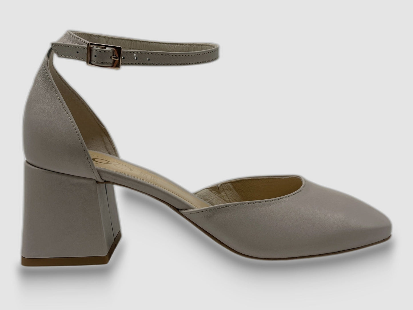 Women's Natalia Ankle - Strap Pump – Beige - Euro Shoe House