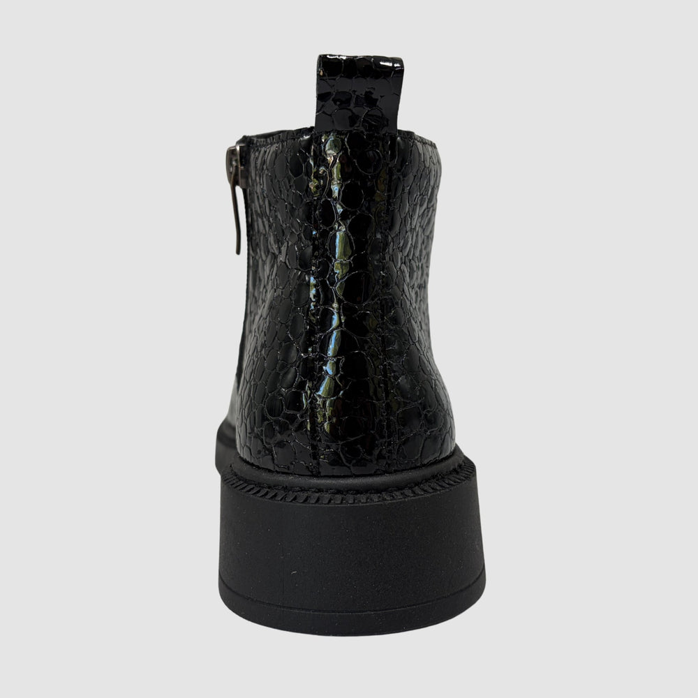 
                  
                    Women's Noir Leather Boots - Crocodile/Black - Euro Shoe House
                  
                
