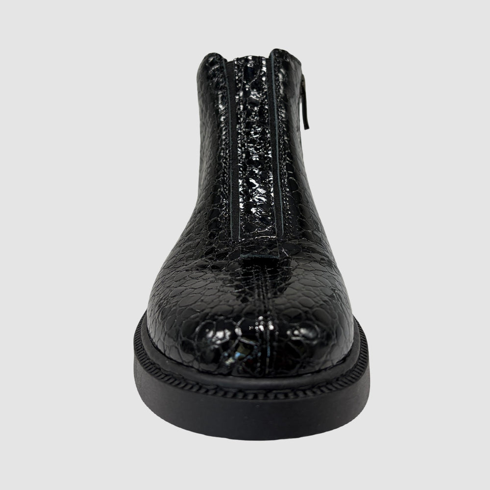 
                  
                    Women's Noir Leather Boots - Crocodile/Black - Euro Shoe House
                  
                