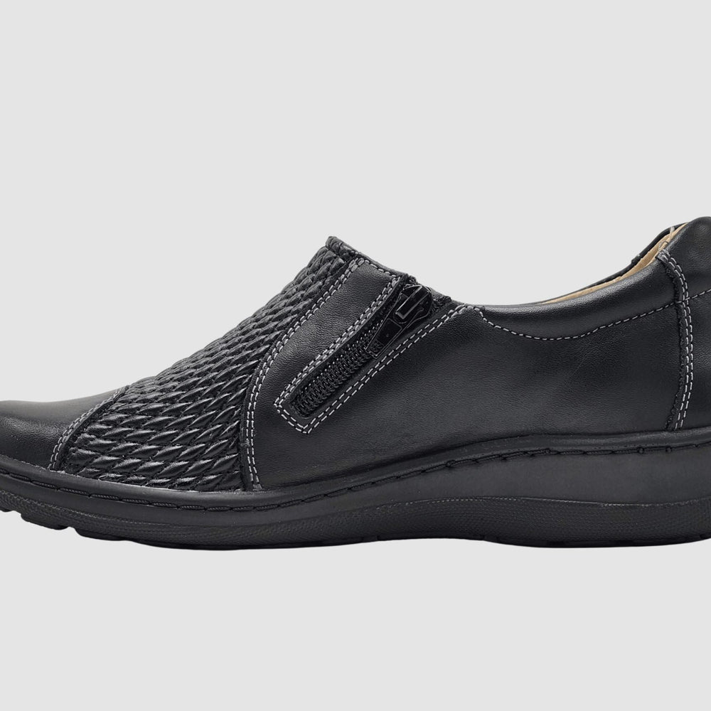 Women's Nyx Leather Slip On Shoes - Black - Euro Shoe House