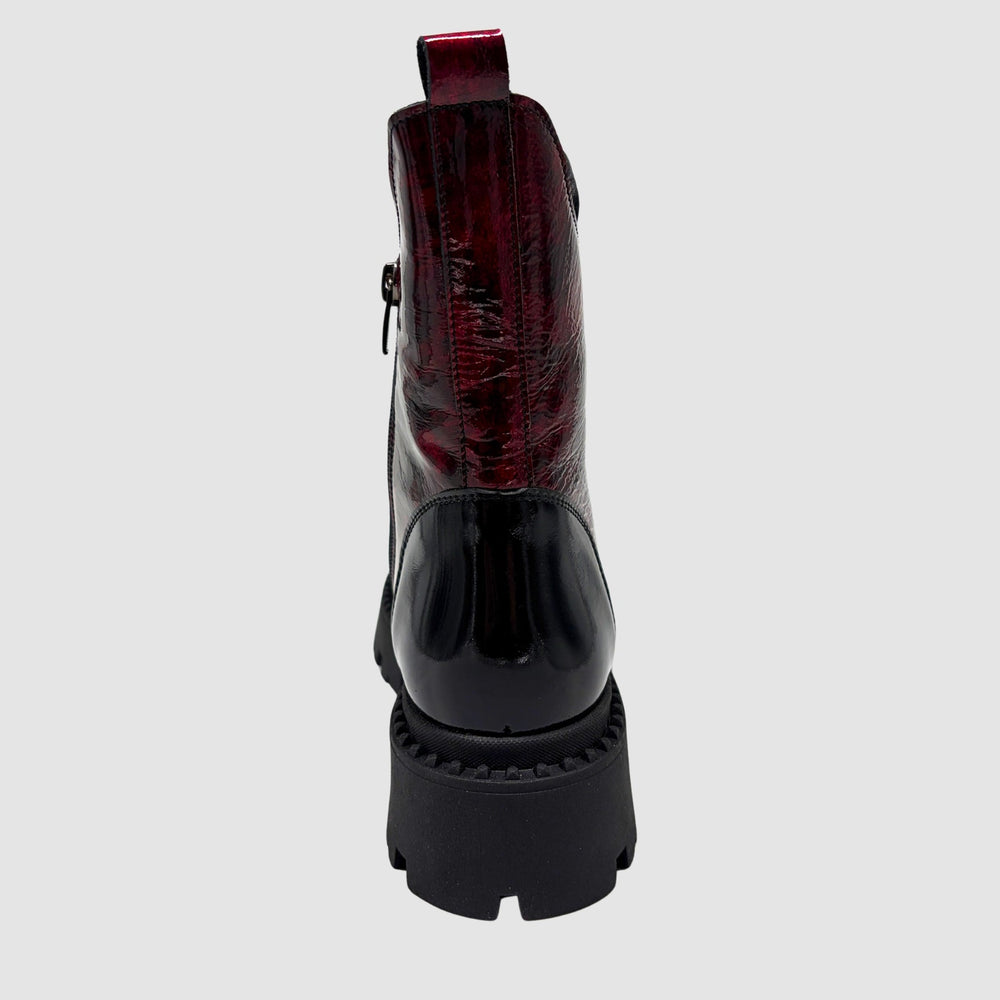 
                  
                    Women's Oksana Leather Boots - Black/Red - Euro Shoe House
                  
                