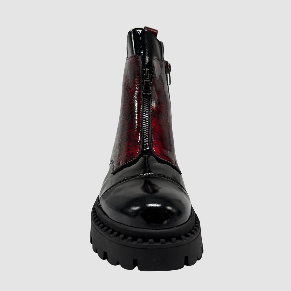 
                  
                    Women's Oksana Leather Boots - Black/Red - Euro Shoe House
                  
                