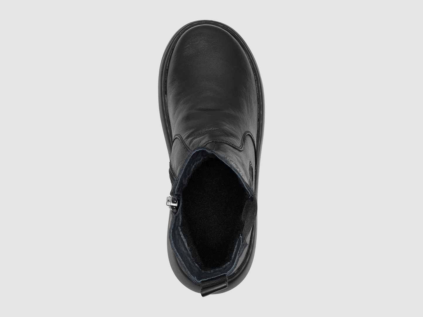 Women's Retro Laceless Wool-Lined Zip-Up Leather Boots - Black Euro Shoe House Women's Retro Laceless Wool-Lined Zip-Up Leather Boots - Black Euro Shoe House