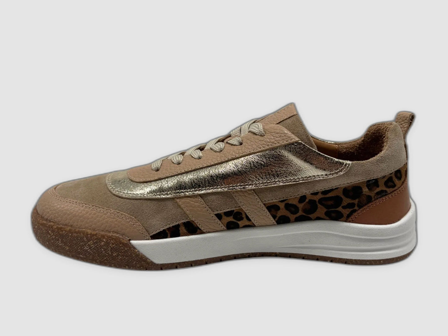 Women's Rue Leather Sneaker - Beige - Euro Shoe House