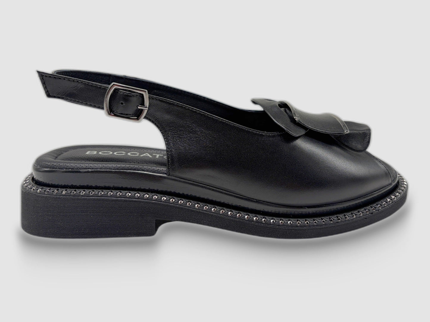 Women's Sabina Leather Sandals - Black - Euro Shoe House