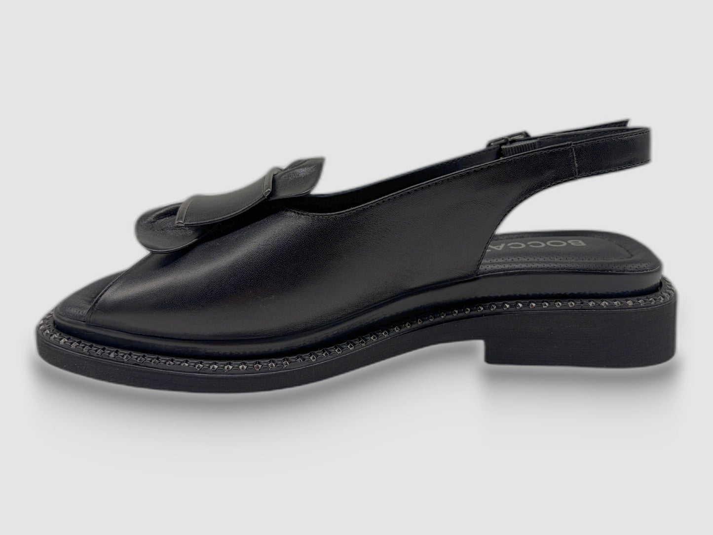 Women's Sabina Leather Sandals - Black - Euro Shoe House