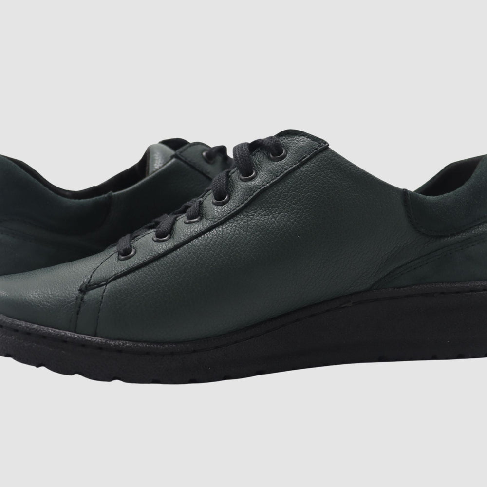 
                  
                    Women's Senna Leather Sneaker - Green - Euro Shoe House
                  
                