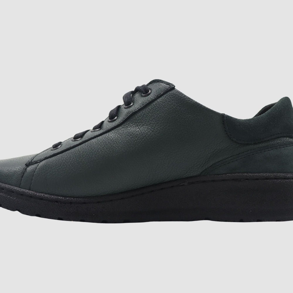 Women's Senna Leather Sneaker - Green - Euro Shoe House