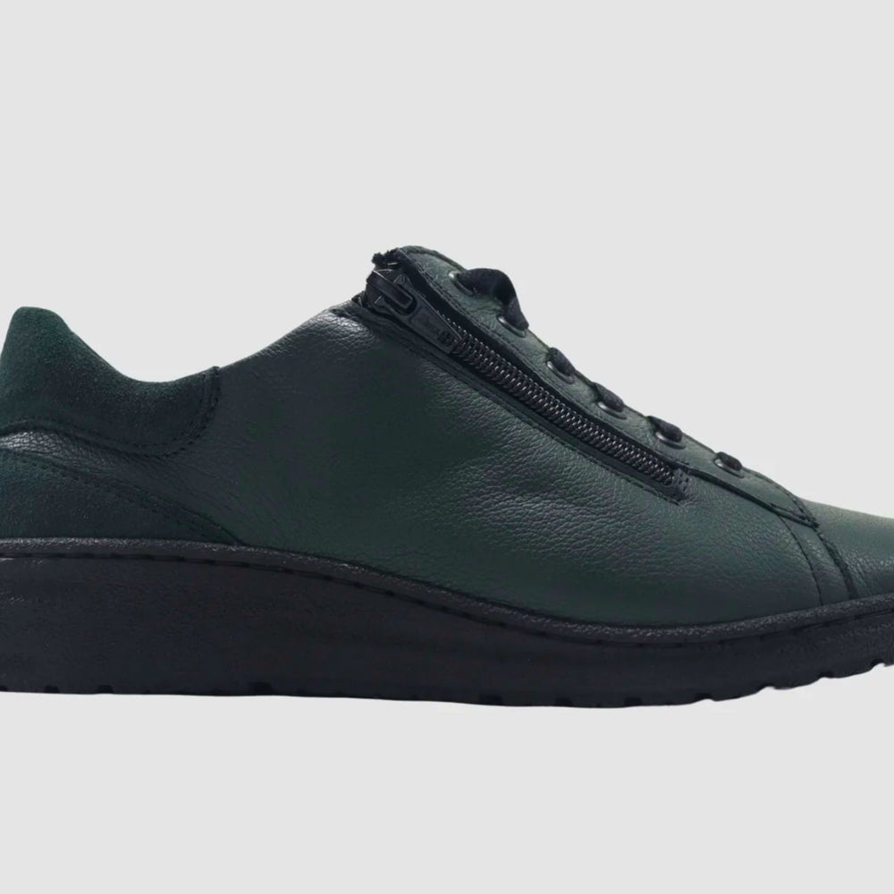 
                  
                    Women's Senna Leather Sneaker - Green - Euro Shoe House
                  
                