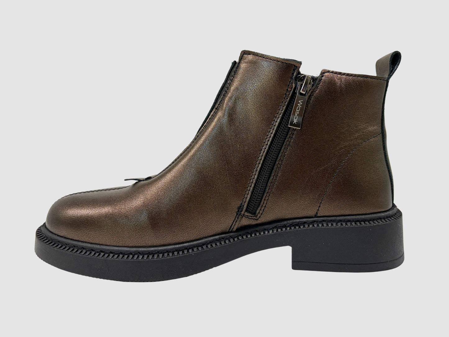 Women's Siena Leather Boots - Metallic Bronze - Euro Shoe House