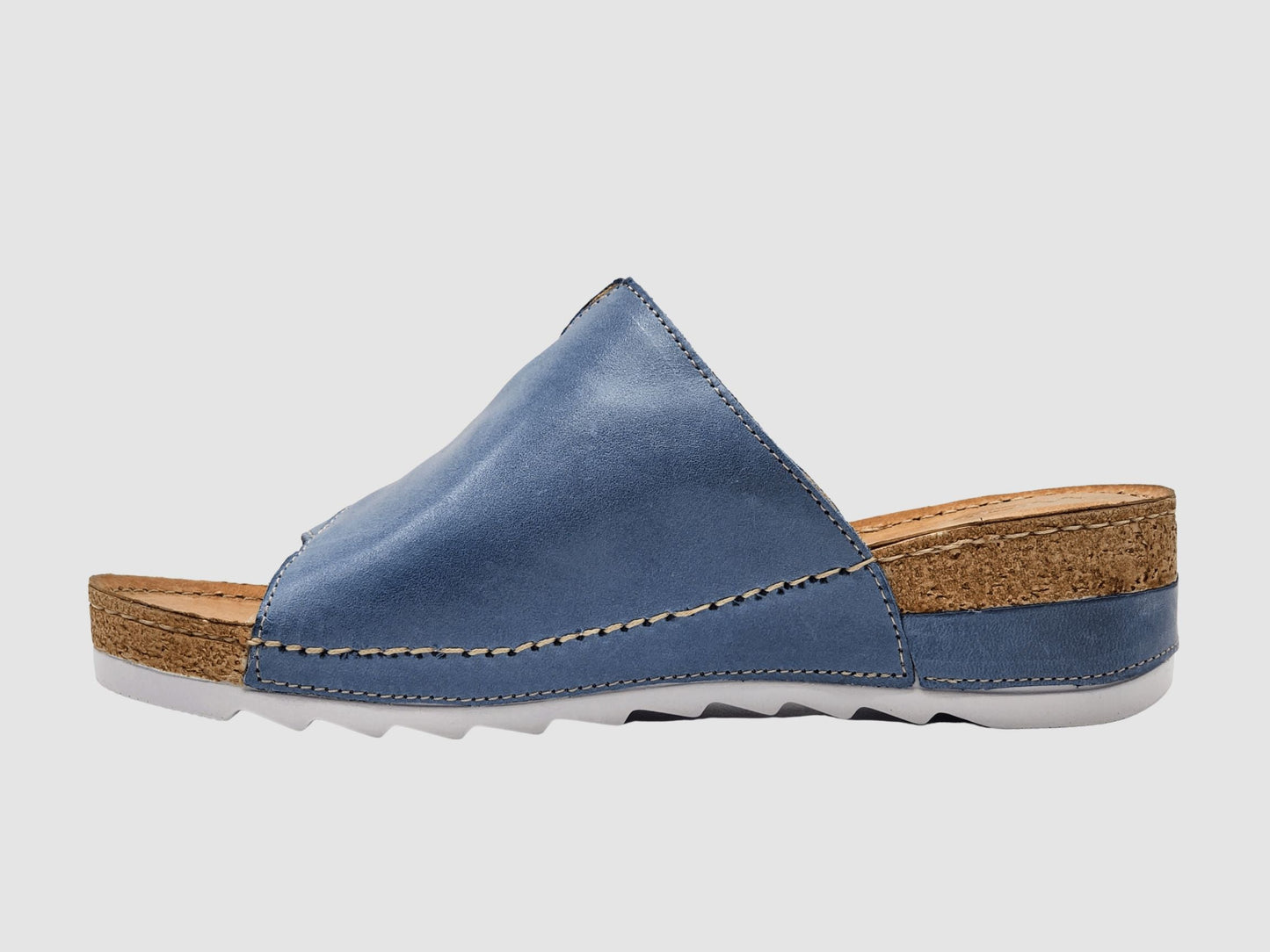 Women's Solea Leather Sandals - Blue - Euro Shoe House