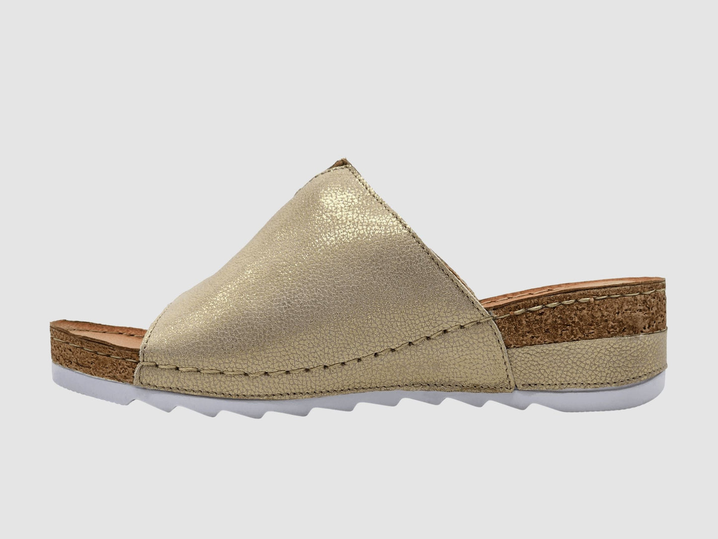 Women's Solea Leather Sandals - Gold - Euro Shoe House
