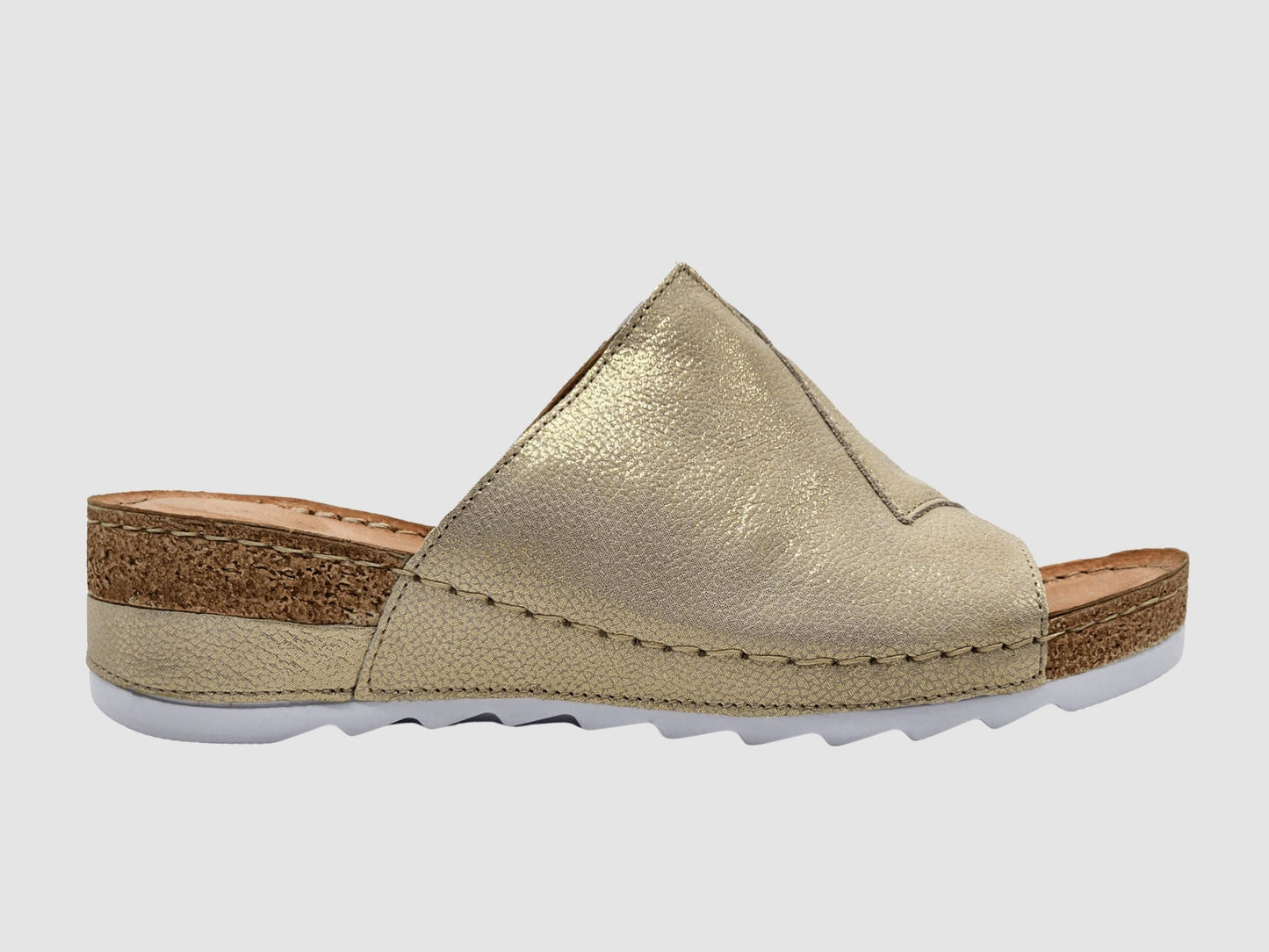 Women's Solea Leather Sandals - Gold - Euro Shoe House