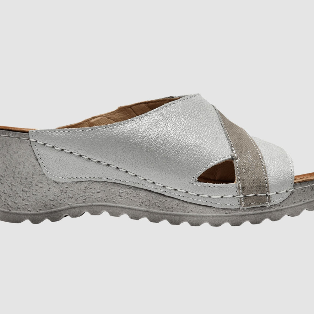Women's Sylva Wedge Sandal - Silver - Euro Shoe House