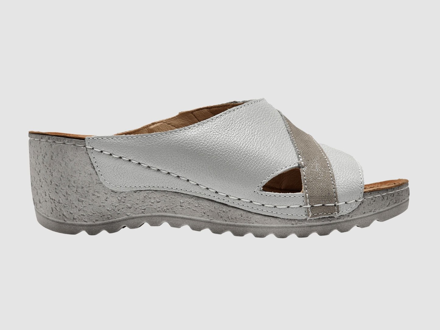 Women's Sylva Wedge Sandal - Silver - Euro Shoe House