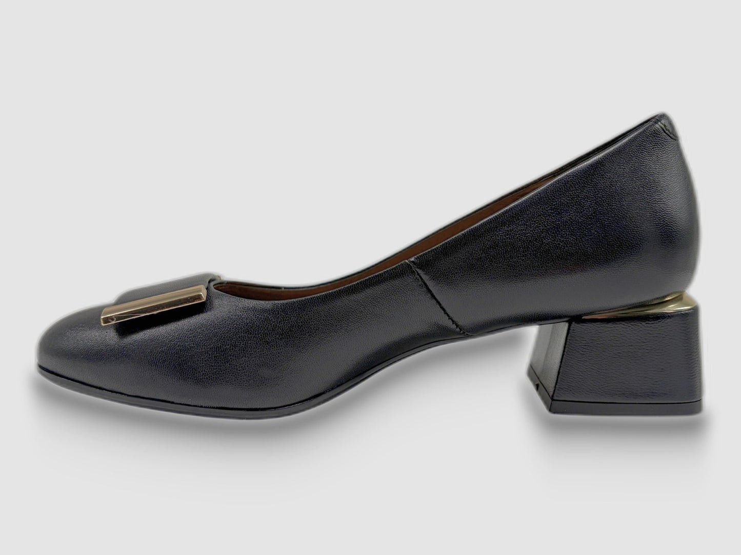 Women's Teresa Leather Low - Heel Pumps - Black - Euro Shoe House