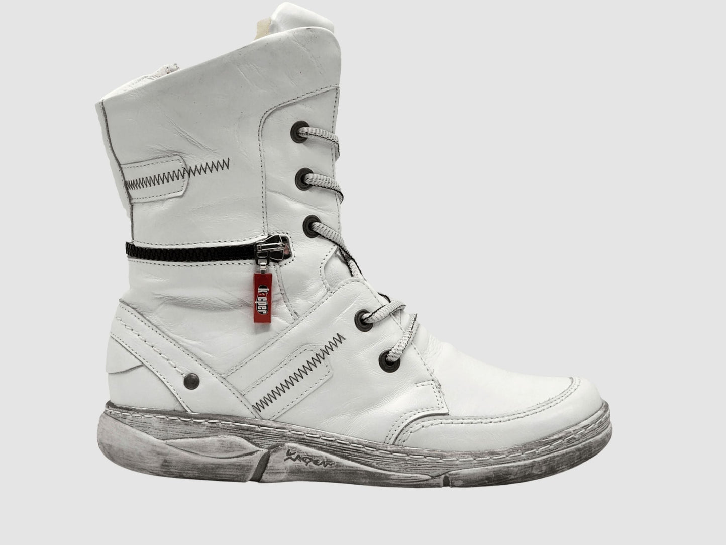 Women's Timeless Leather Boots - White - Euro Shoe House