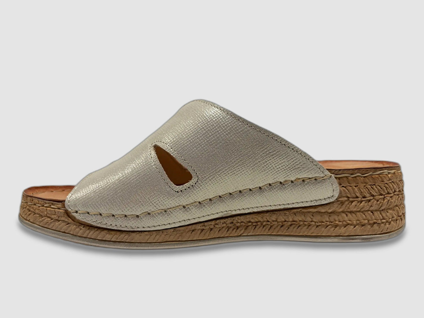 Women's Tiva Leather Sandals - Gold - Euro Shoe House