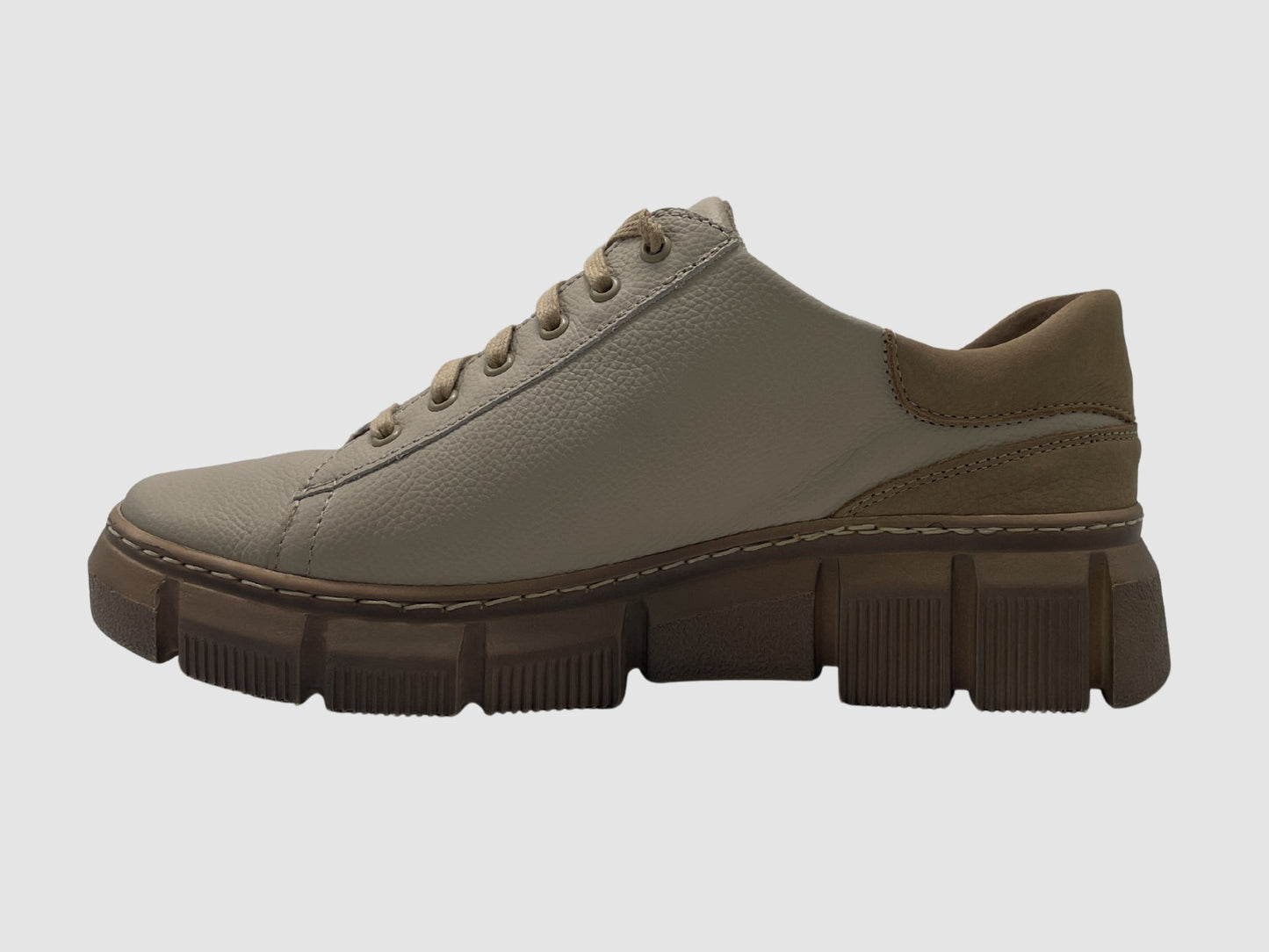 Women's Vanda Leather Sneaker - Beige - Euro Shoe House