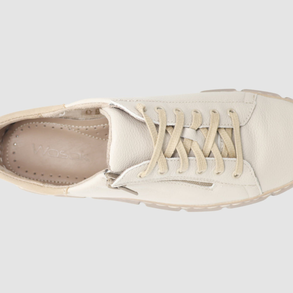 
                  
                    Women's Vanda Leather Sneaker - Beige - Euro Shoe House
                  
                