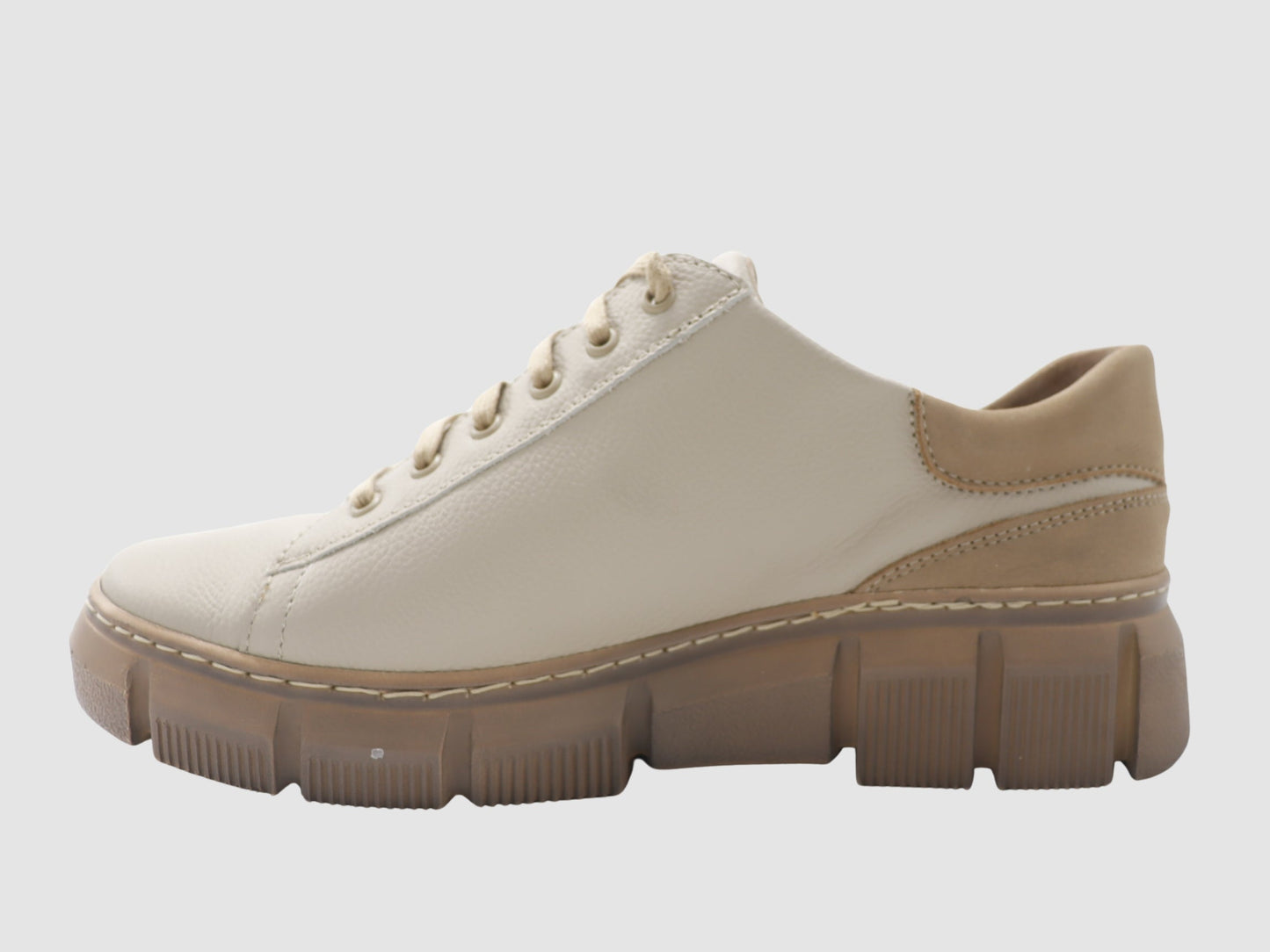 Women's Vanda Leather Sneaker - Beige - Euro Shoe House