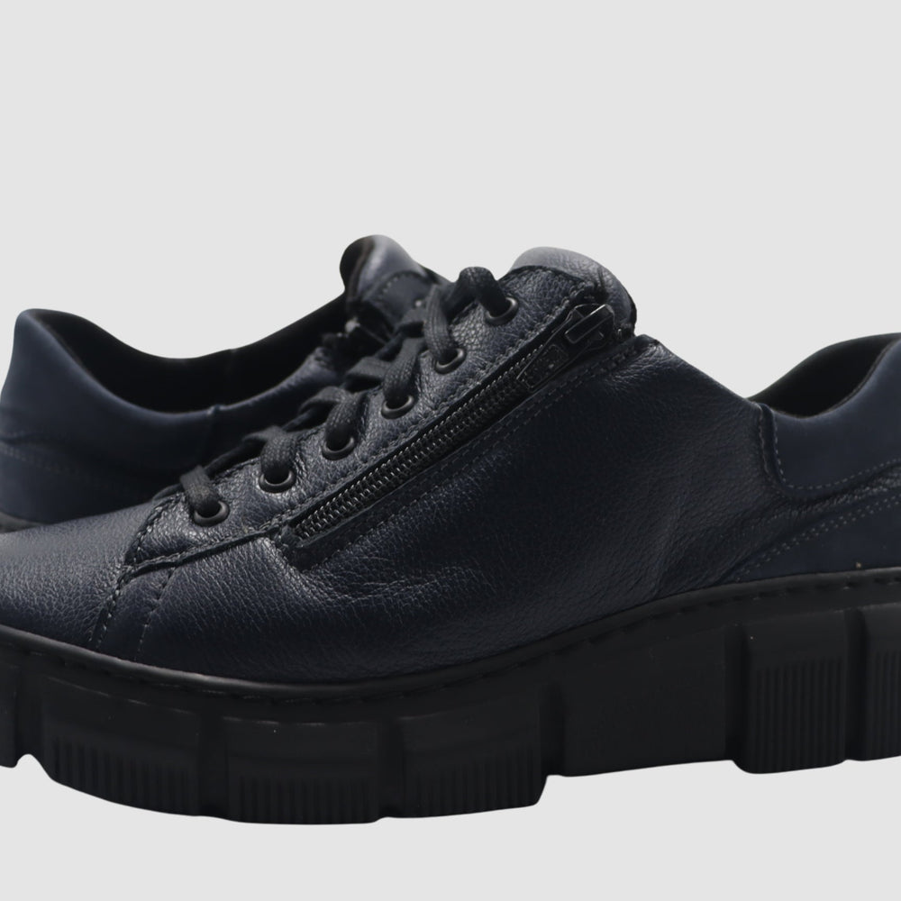 
                  
                    Women's Vanda Leather Sneaker - Navy - Euro Shoe House
                  
                