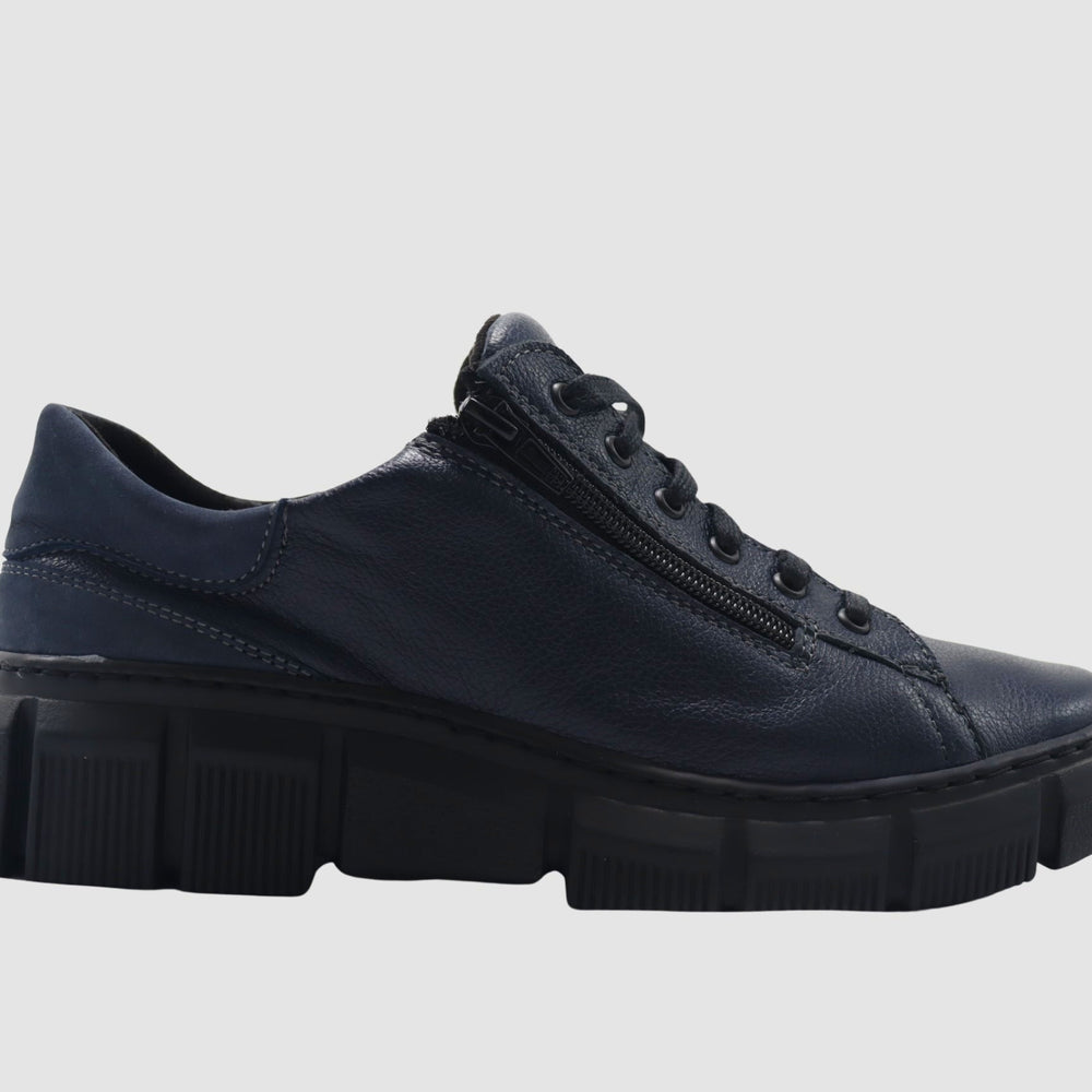 
                  
                    Women's Vanda Leather Sneaker - Navy - Euro Shoe House
                  
                
